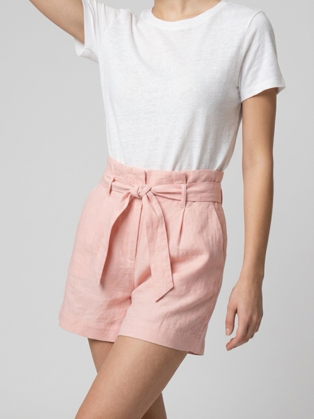 Boden Linen Cotton Paper Bag Pink Shorts Womens 10 Preppy Beachy Brunch Softie